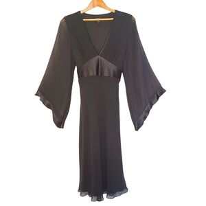 Express 100% Silk Whimsigoth Dress Womens Sz 12 VTG